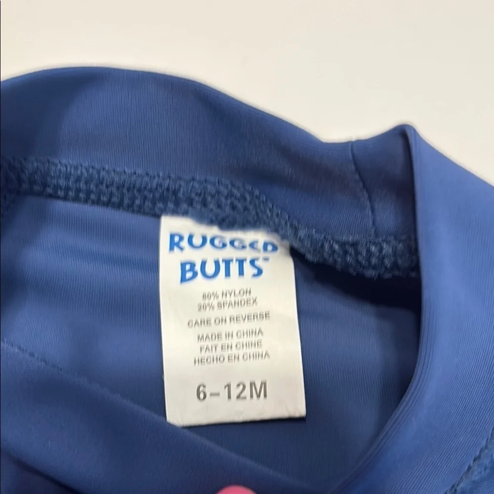 Navy Blue Short-Sleeve Rashguard Swim Top